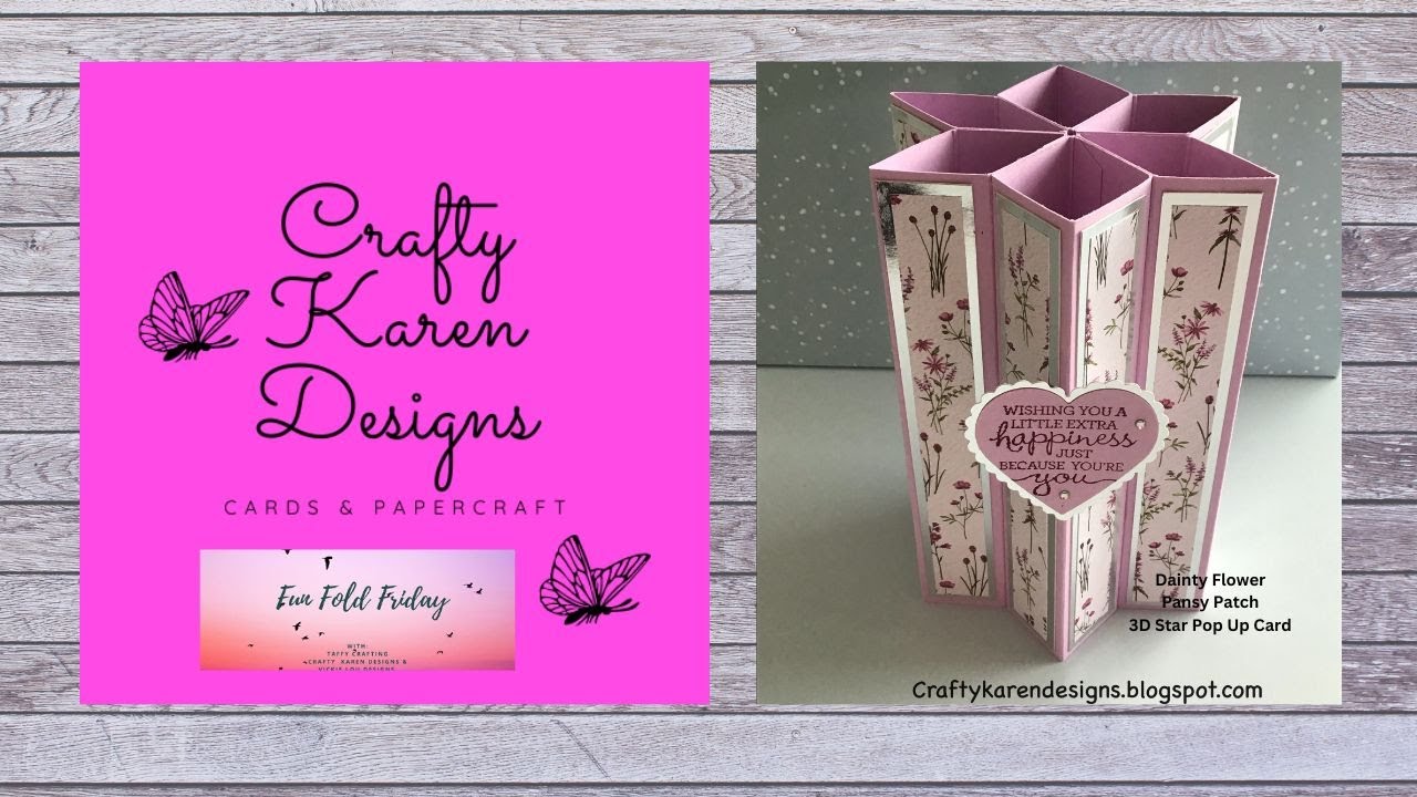 Dainty Flowers Pansy Patch 3D Star pop up card