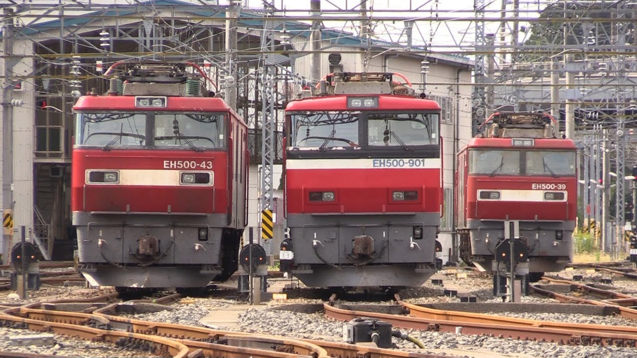 仙台総合鉄道部・東仙台信号場　EH500牽引貨物列車6本と機回し
