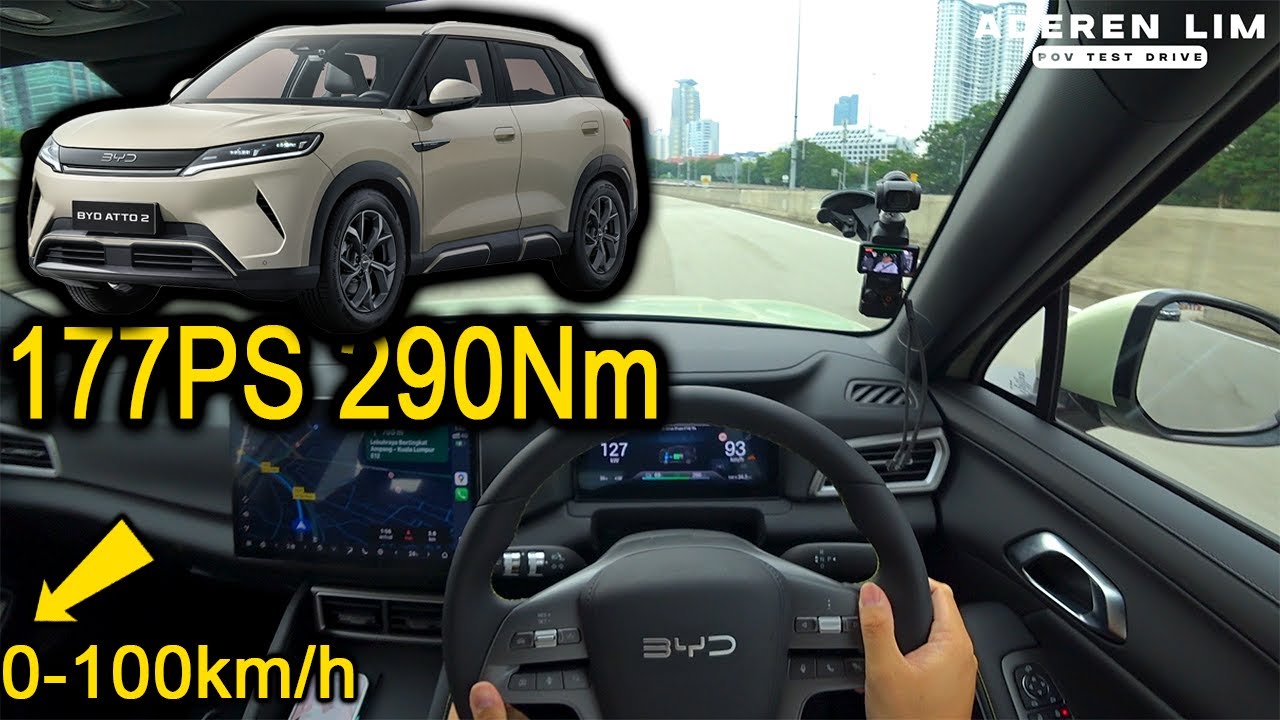 BYD Atto 2 Acceleration 0-100km/h | Malaysia #POV [Test Drive] [CC Subtitle]
