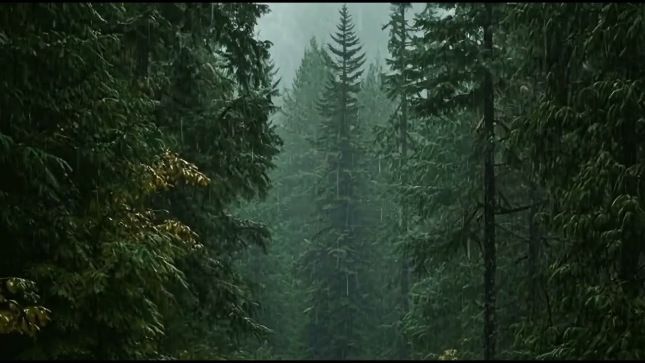Rain Sounds in Forest ⛈️ Heavy Rain on Trees | 3 Hours Deep Sleep Rain
