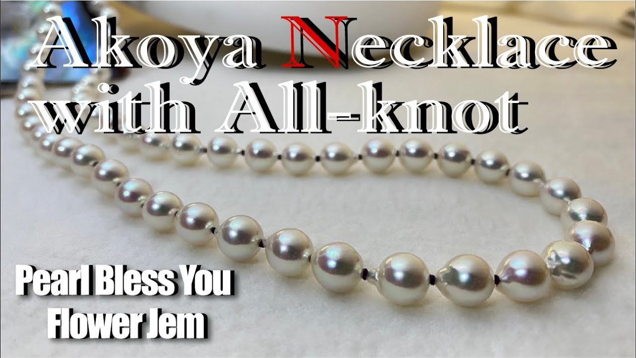 ⛄️Snow Gleam – Akoya Pearl Necklace with All-knot| Flower Jem🌸
