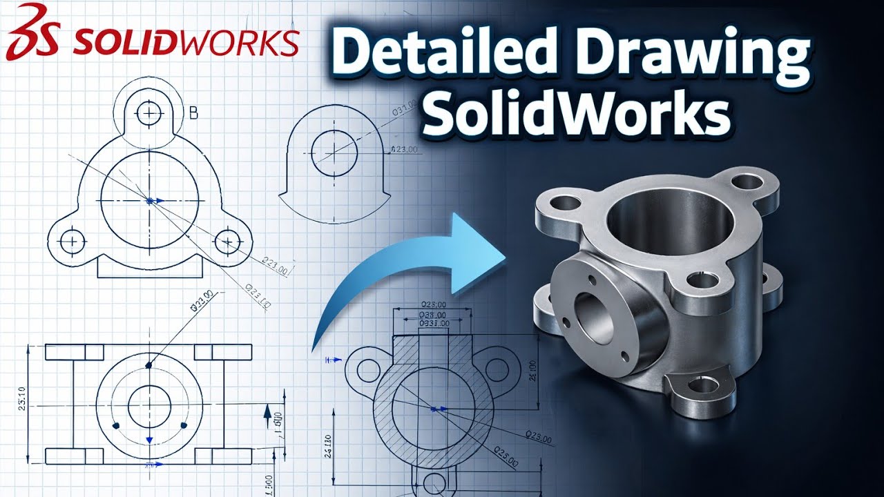 Учебное пособие по преобразованию 3D-чертежей в 2D в SolidWorks | Пошаговое создание подробного ч...