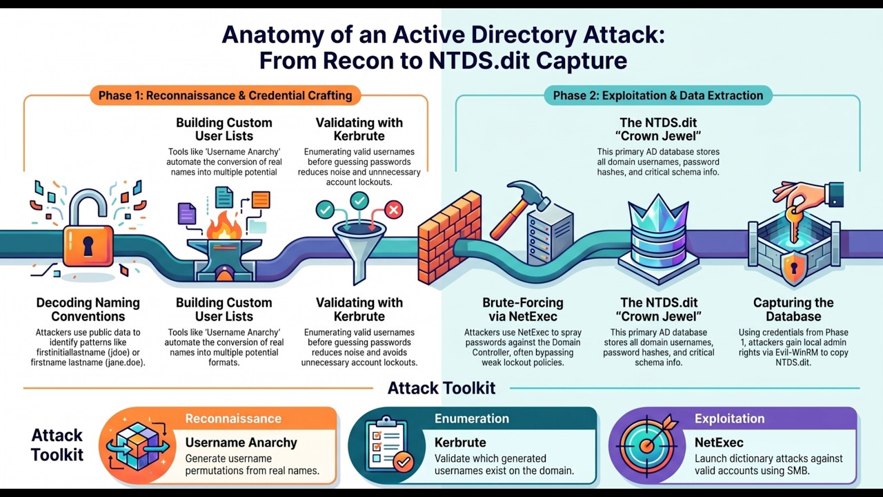 Exploiting Active Directory: Dictionary Attacks & Dumping NTDS.dit