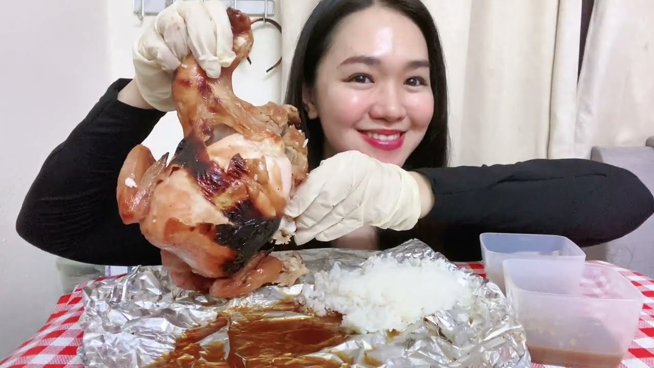 Rolled Grilled Chicken / Ayam Golek  mukbang with me yumyum !!🤤🐔