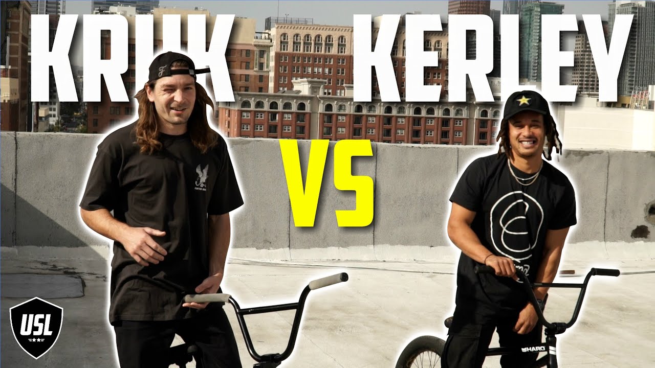 Игра в небоскрёб на велосипеде — Чад Керли против Дэна Крука — BMX
