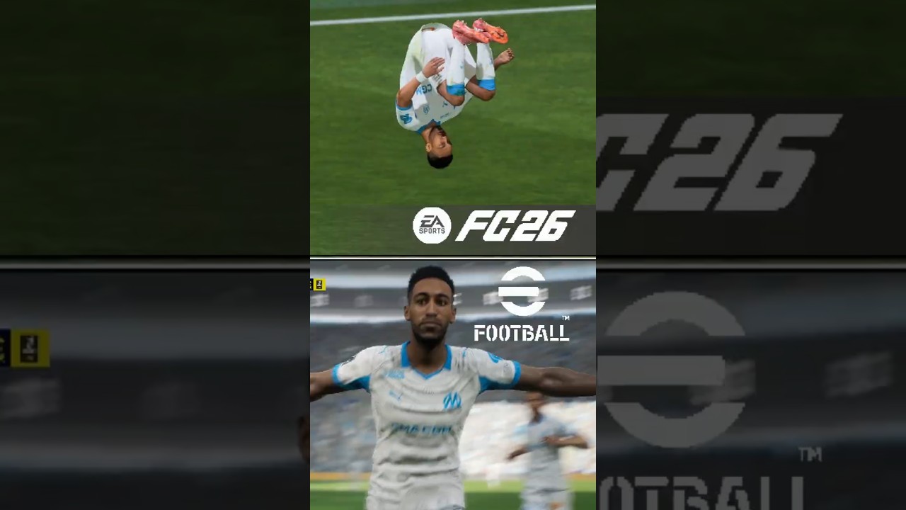 eFootball 🆚 EA FC 26 Selebrasi Pierre-Emerick Aubameyang🔥#Shorts #aubameyang #eFootball2026 #eafc26