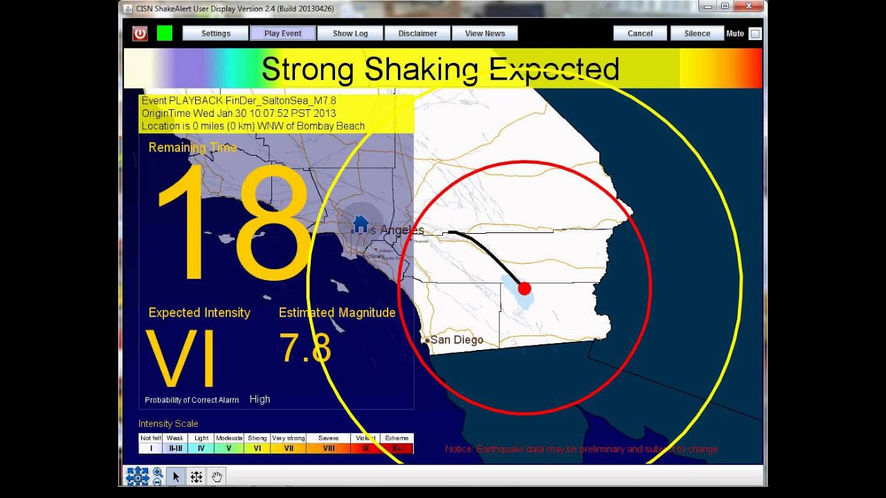 CISN ShakeAlert -- M7.8 ShakeOut