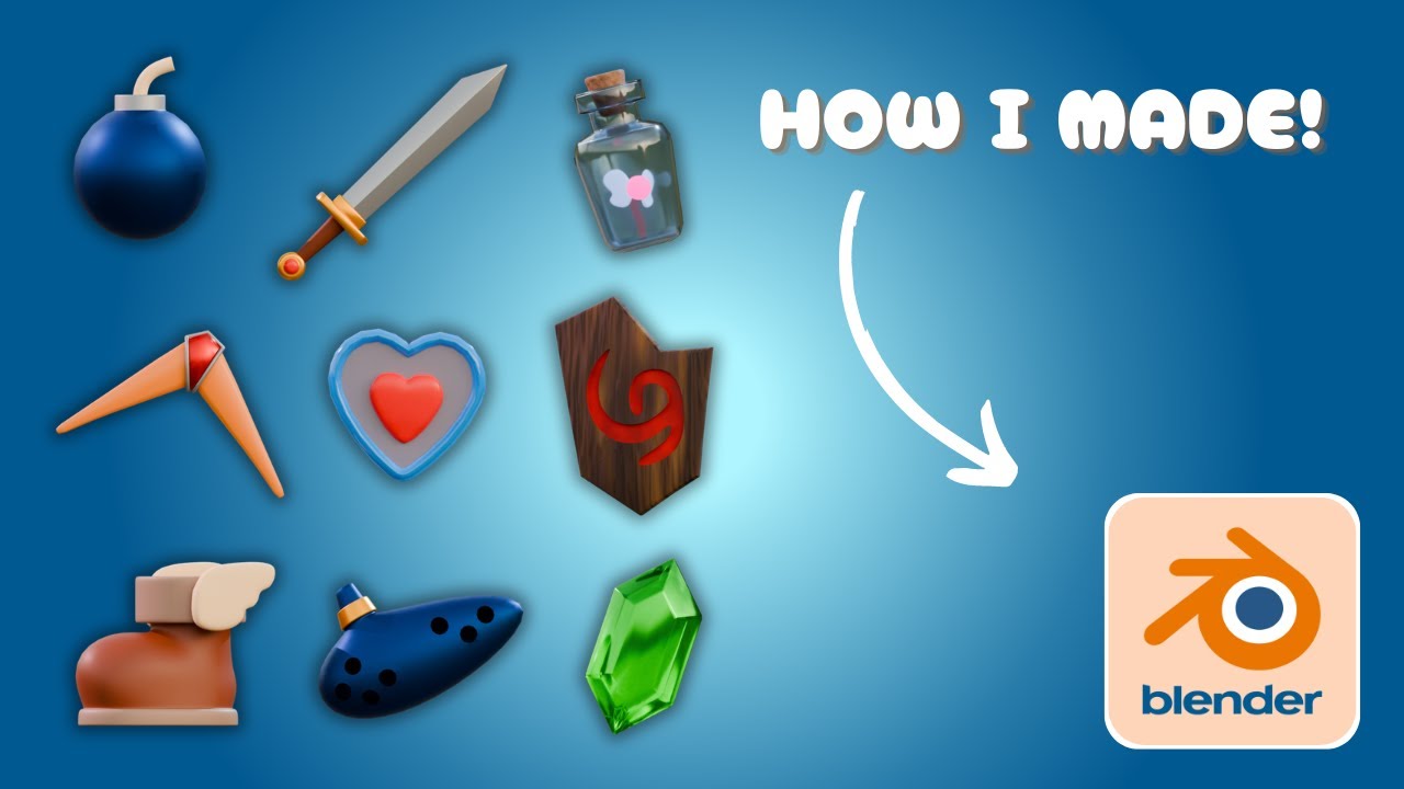3D Modeling Zelda Items in Blender! | Timelapse