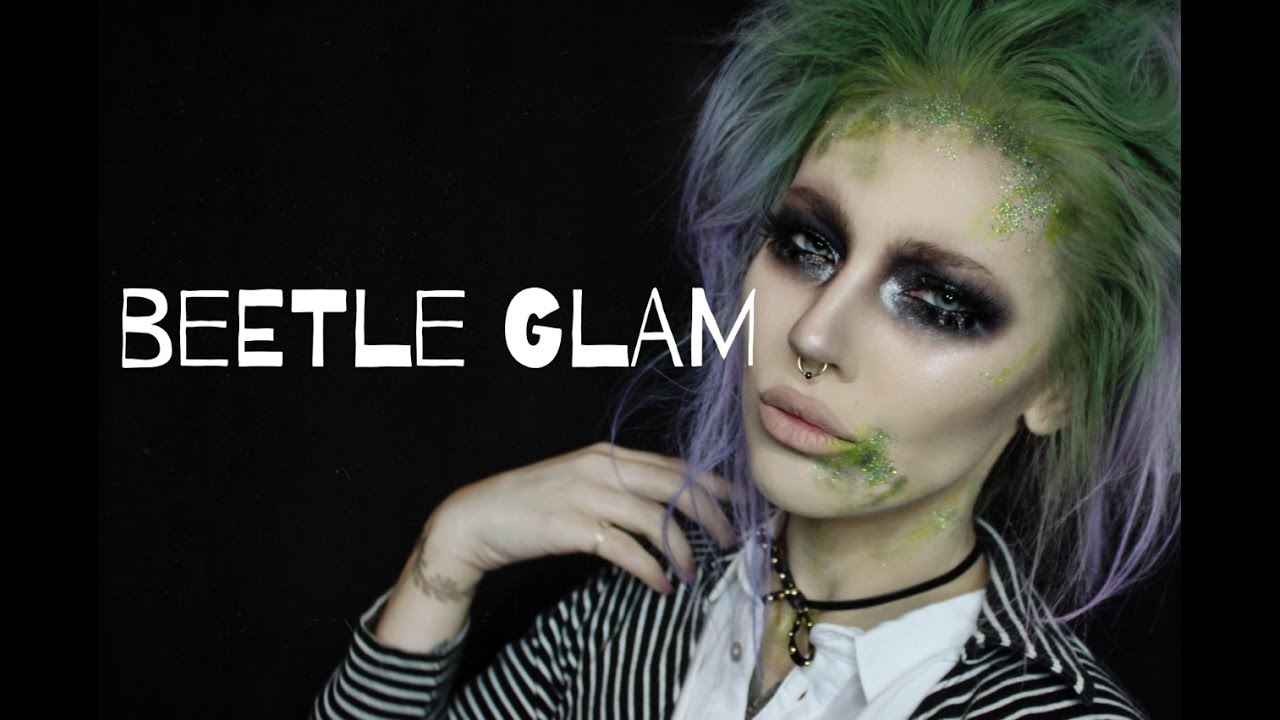 halloween beetlejuice glam makeup tutorial