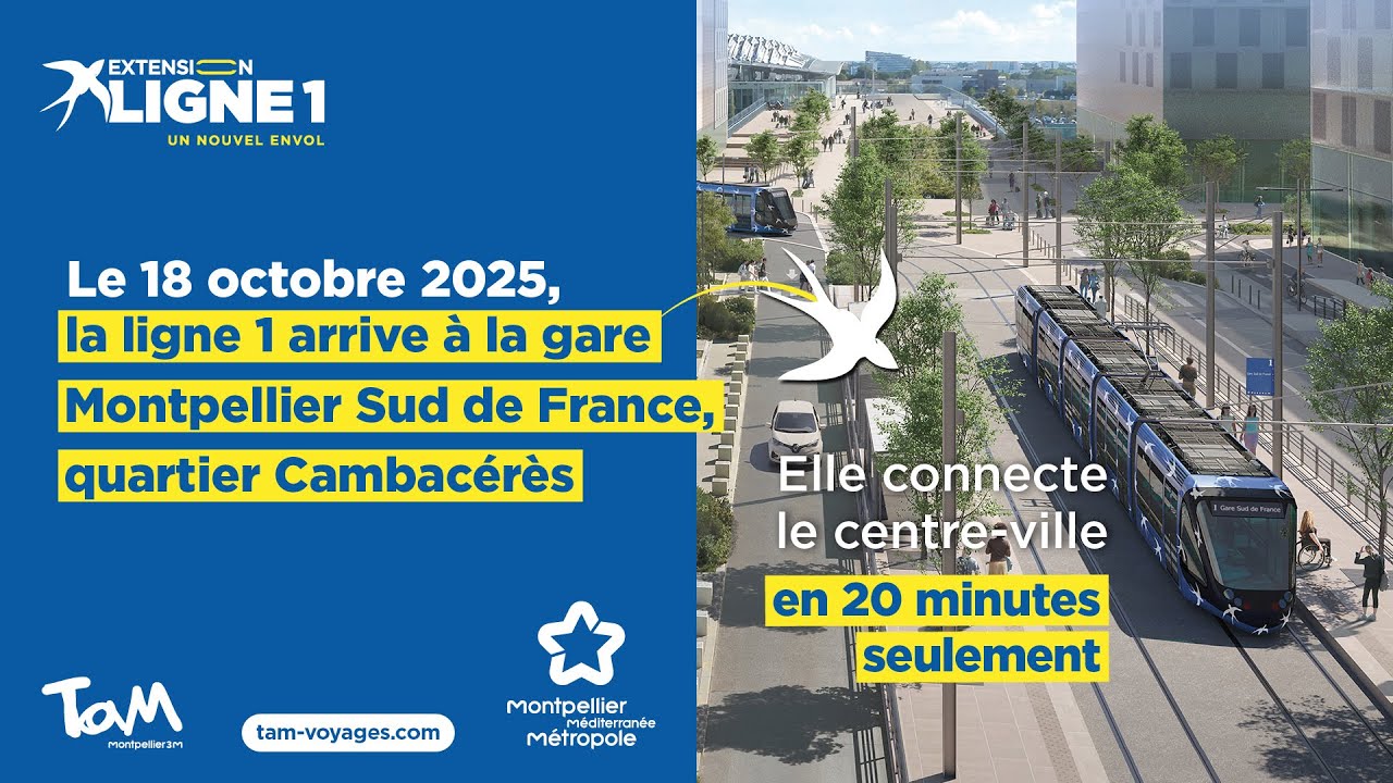 Inauguration de l'extension de la ligne 1 de tramway - Gare Sud de France