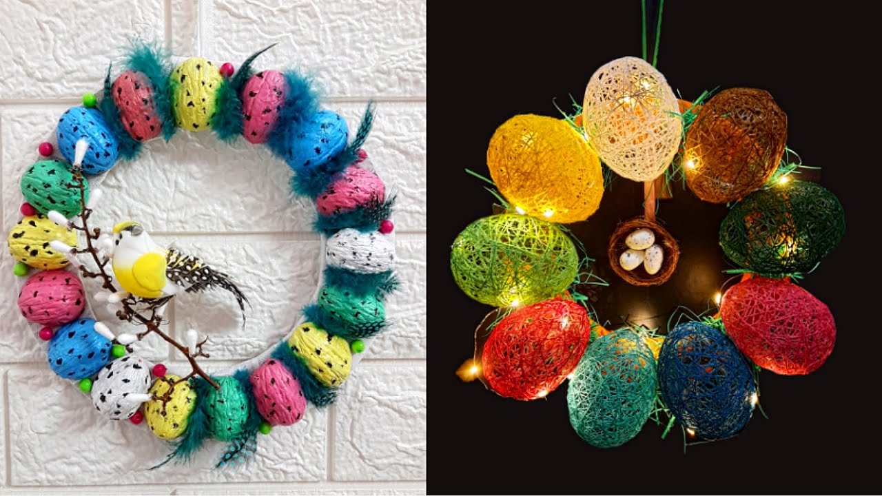 Best out of waste 2 Easter Wreath making idea step by step at home |DIY Low budget Easter d&eacute;cor idea