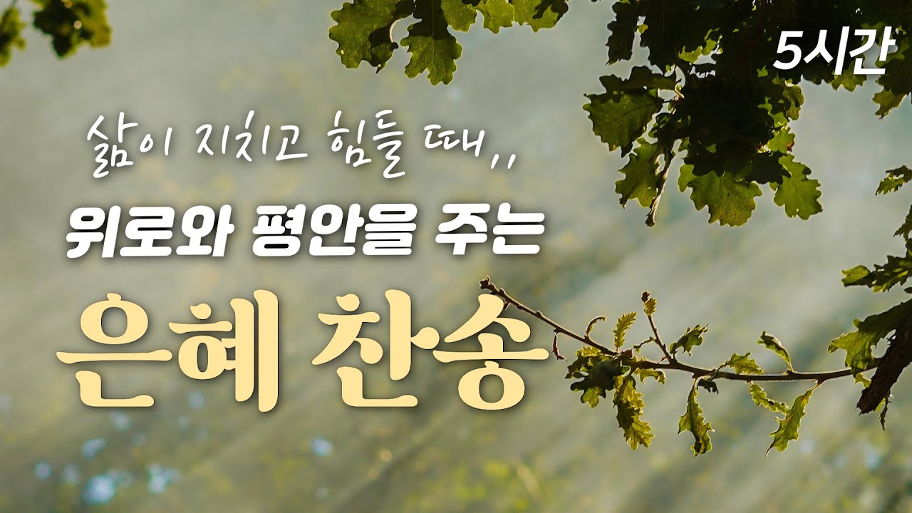 [5시간 찬송집] 삶이 지치고 힘들 때, 위로와 평안을 주는 은혜의 찬송🙏🏻| 중간광고 없음 | 감동의 찬송가 모음집 | 예수는 나의 힘이요