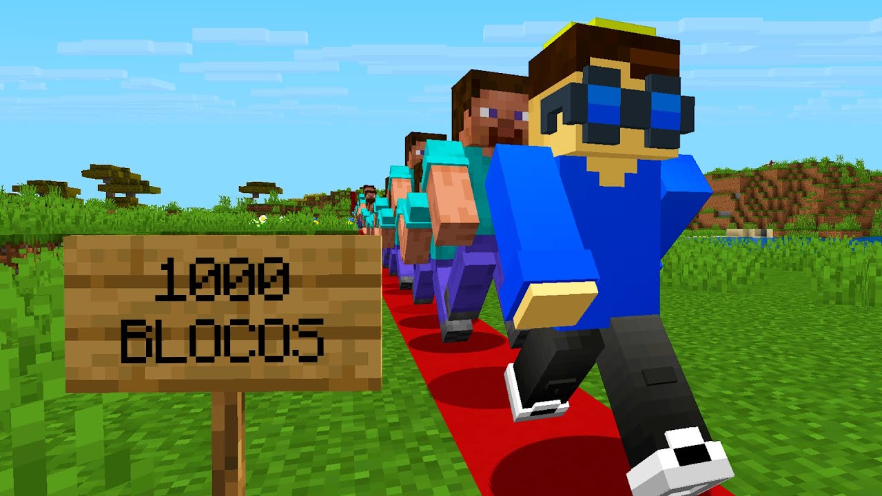 chamei 300 JOGADORES pra CORRIDA DE 1000 BLOCOS no Minecraft