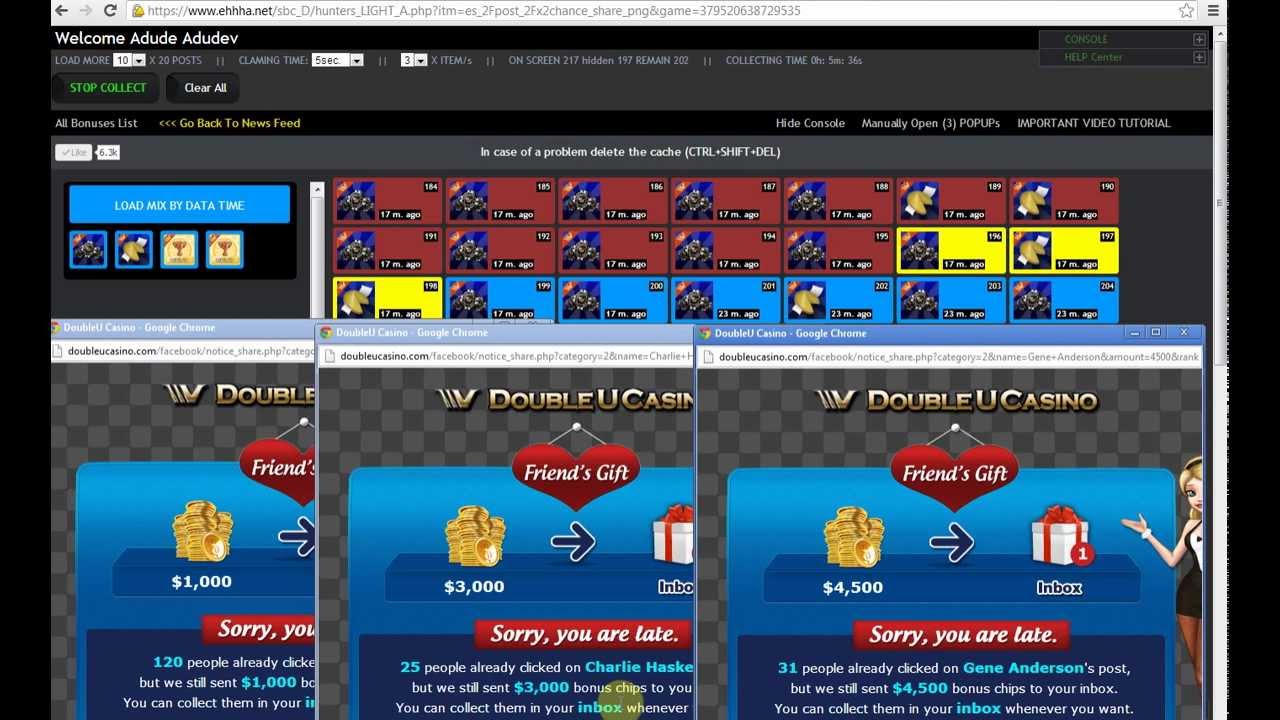 DoubleU Casino Social Game bonus collector || SBC Reloaded