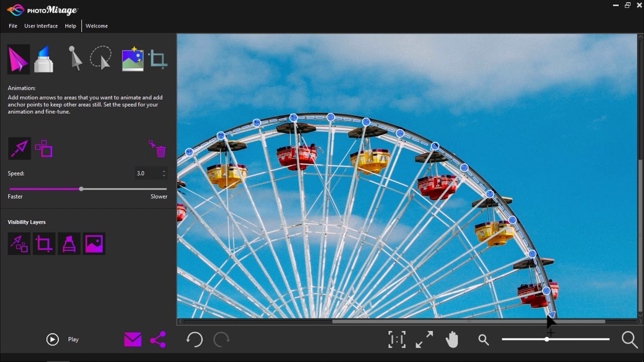 How to make circular and spiral animations in PhotoMirage