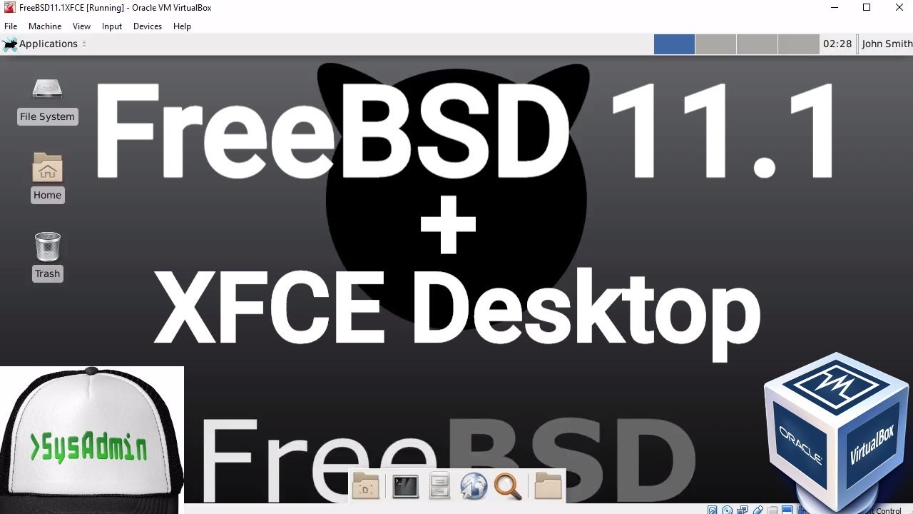 FreeBSD 11.1 Installation + XFCE Desktop + Apps + Guest Additions on Oracle VirtualBox [2017]