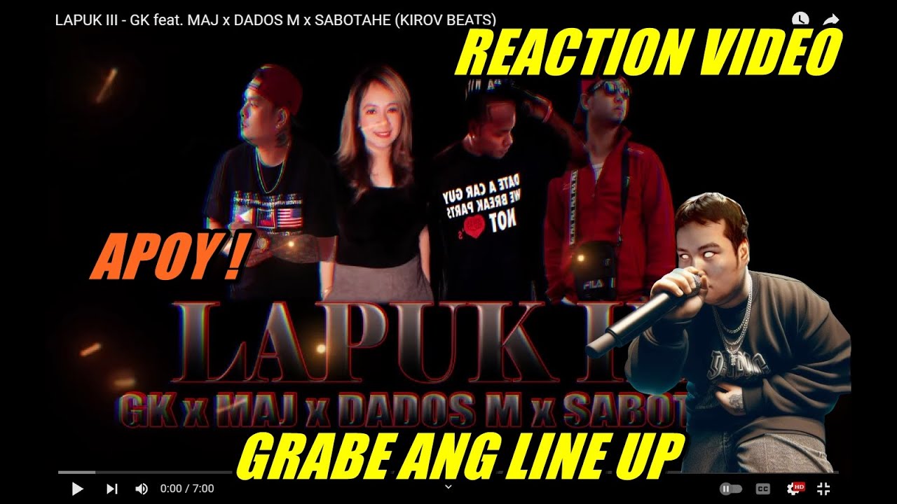LAPUK III - GK feat. MAJ x DADOS M x SABOTAHE (KIROV BEATS) REACTION VIDEO
