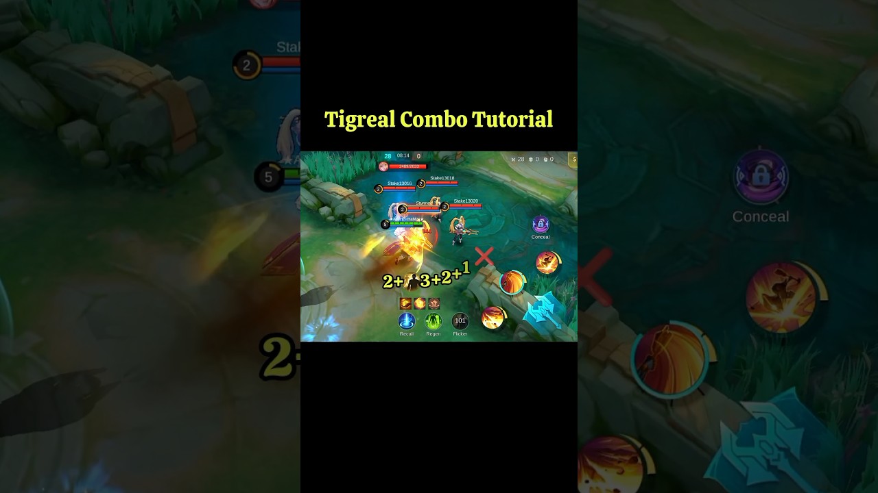 Tigreal Skills Combo Tutorial  #mobilelegends #mlbb #tutorial #mlbbtutorial #tigreal #shorts