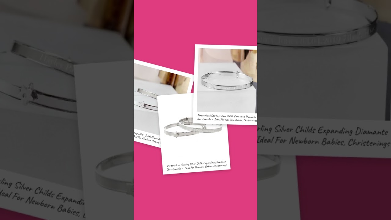 Best-seller: Personalised Sterling Silver Childs Expanding Diamante Star Bracelet -  Ideal For Ne...