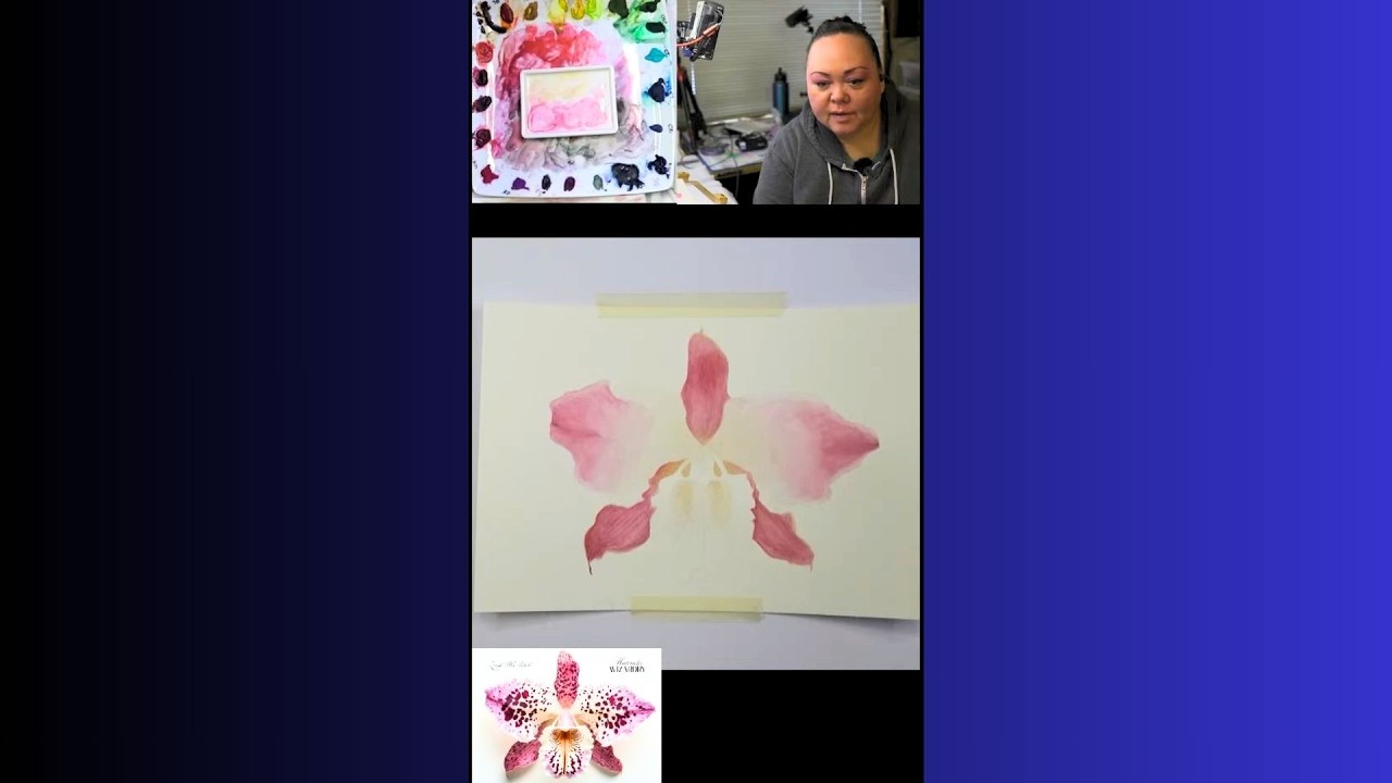 Watercolor Wizardry In-Studio Hang Out - Livestream Real Time Hyper-Realistic Orchid Painting