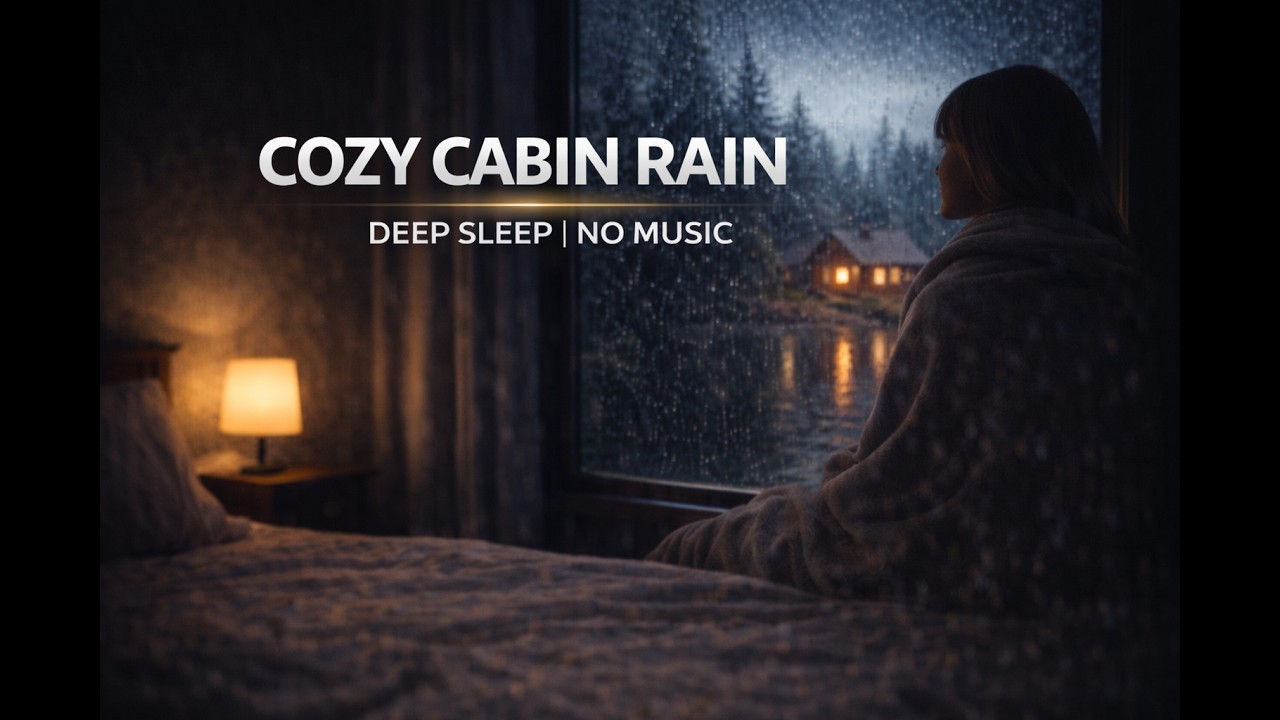 Cozy Cabin Rain Sounds Through Window 🌧️🏡 | Deep Sleep & Relaxing Night Ambience | No Music