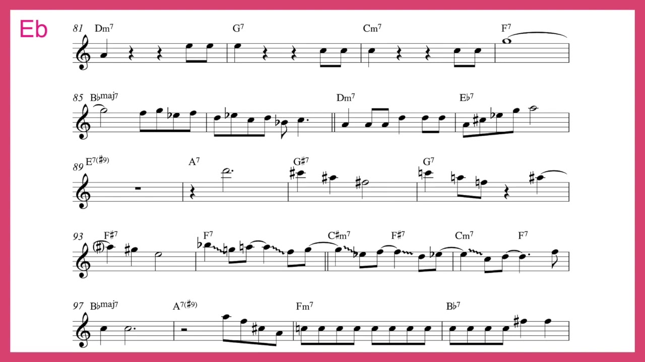 Stablemates - Dexter Gordon solo transcription in Eb