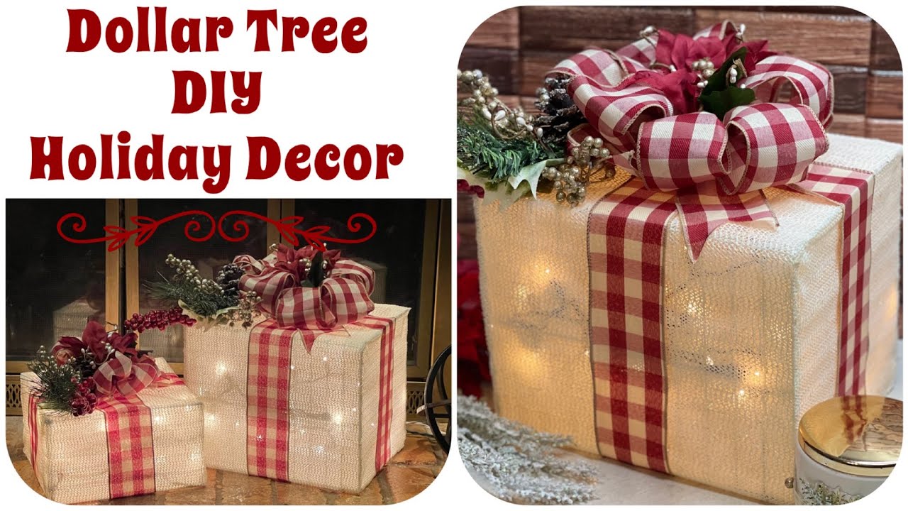 Dollar Tree Light up Gift Christmas Decor