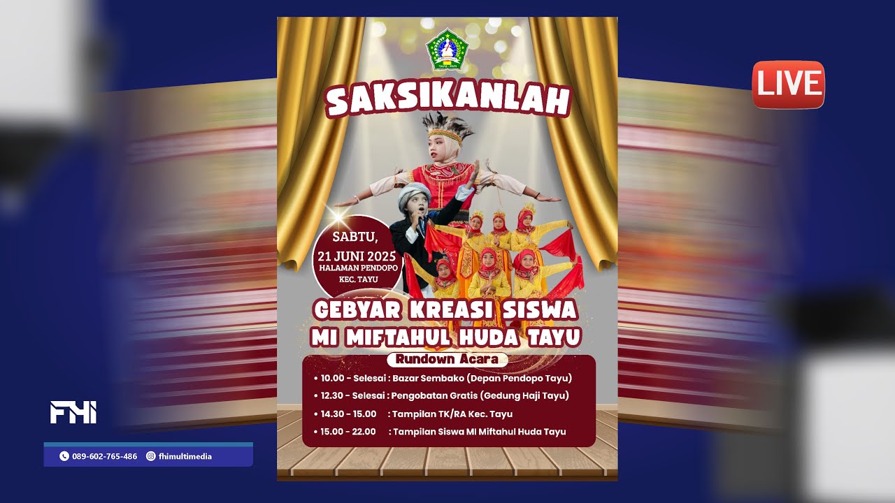 🔴[LIVE] GEBYAR KREASI SISWA MI MIFTAHUL HUDA TAYU TAHUN 2025 | KREATIVITAS SISWA MI MMH TAYU