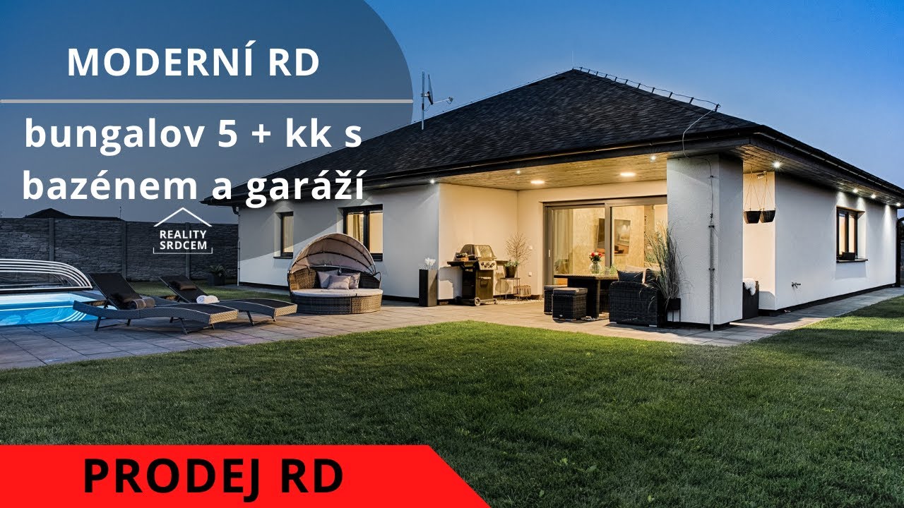 Modern&iacute; rodinn&yacute; dům 5+kk s baz&eacute;nem a gar&aacute;ž&iacute; - bungalov @michallesnak