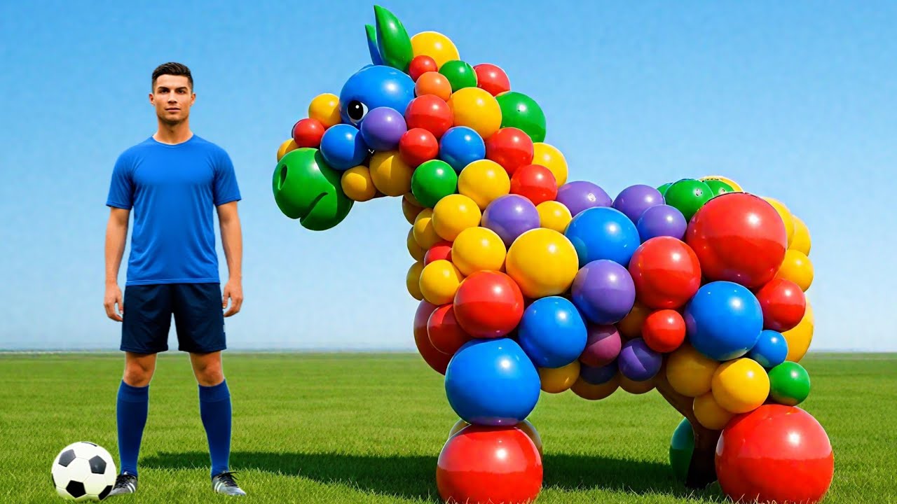The mascot vibrato assistant Animals placed on the football field, popular video, creative