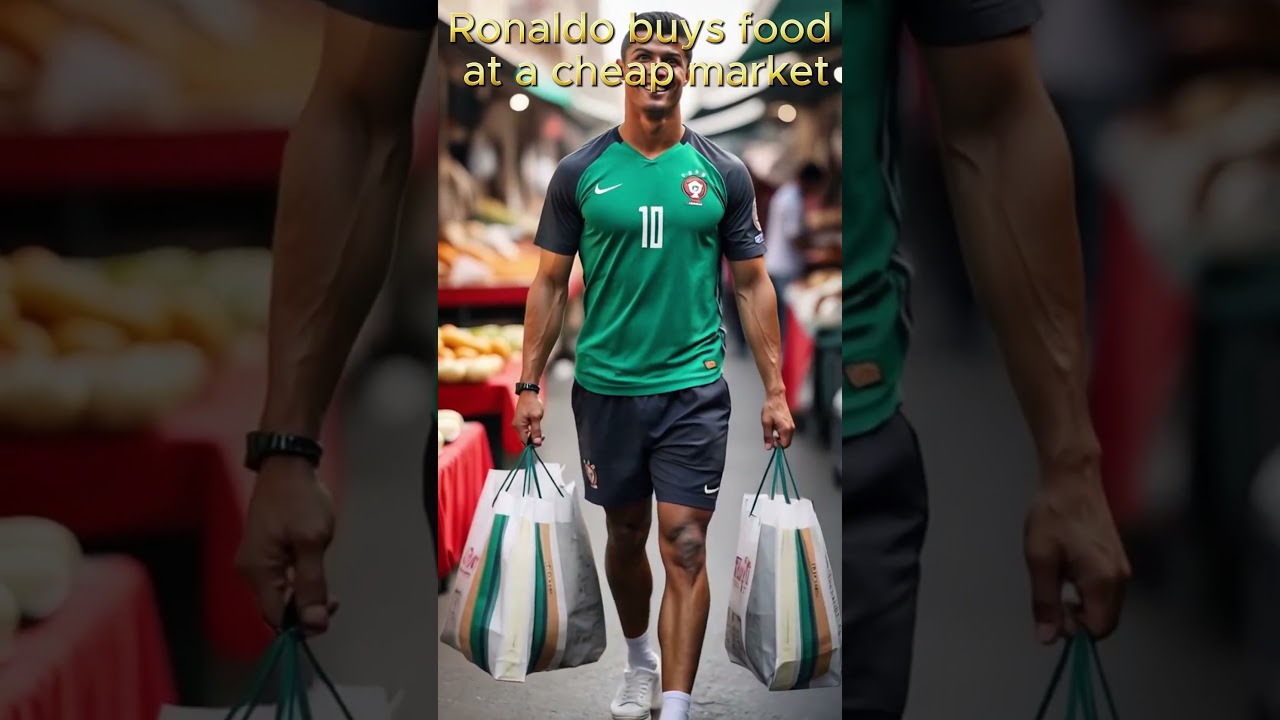 Ronaldo buys food at a cheap market