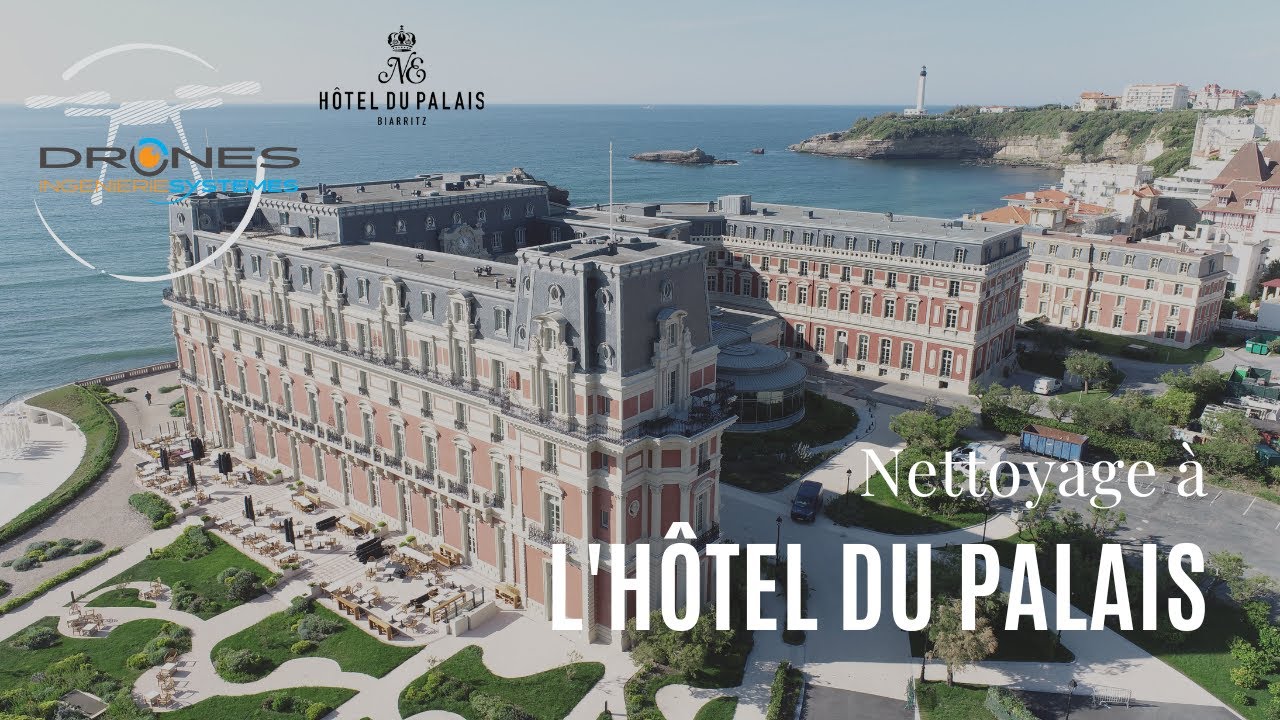 Nettoyage de façade à l'Hôtel du Palais à Biarritz - Drones Ingénierie Systèmes