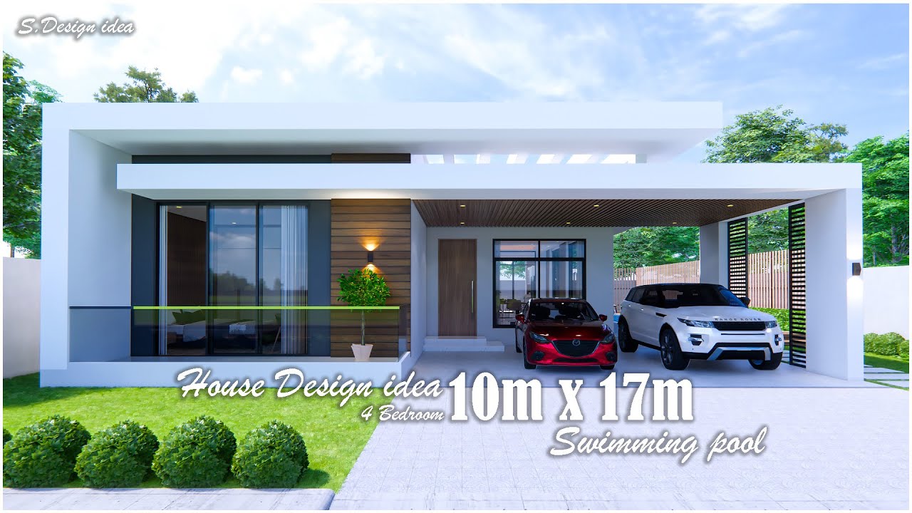 Simple House | House design idea | 10m x 17m with 4 Bedrooms