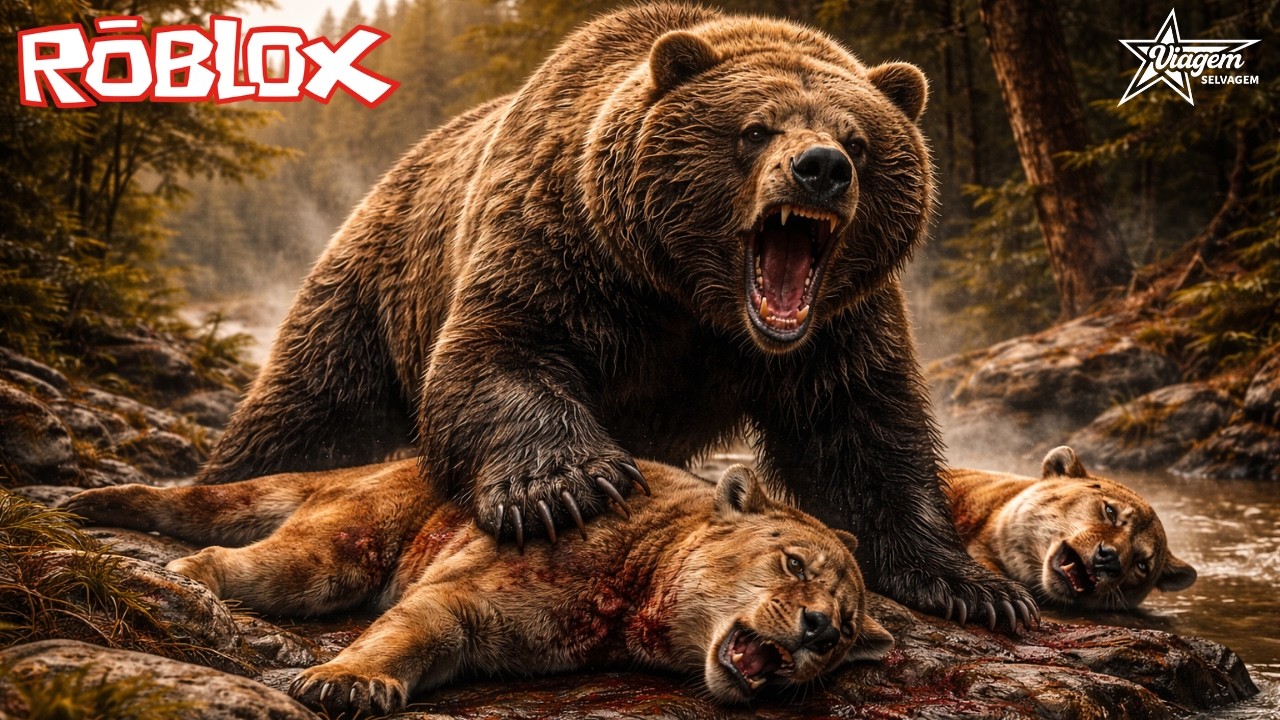 DERROTANDO PUMAS COM O URSO PARDO TERRITORIALISTA - YELLOWSTONE ROBLOX