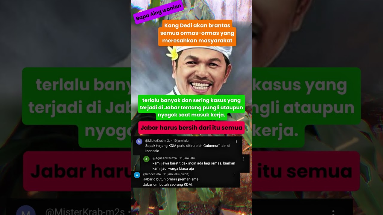 KDM brantas premanisme. #kdm #inspirasi #jabar #shortsfeed #shortvideo #bapaaing #dedimulyadi