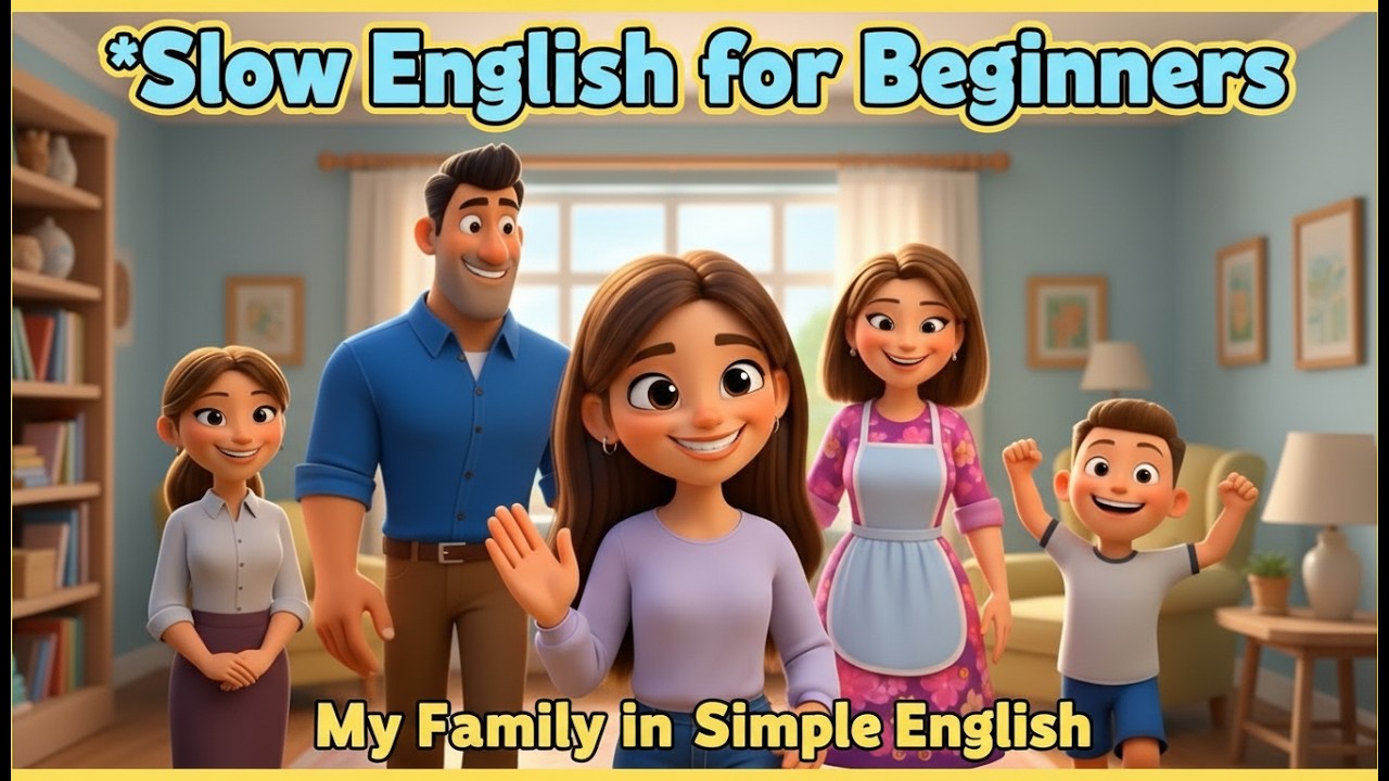 My Family in Simple English | Slow English Listening Practice for Beginners A1 and A2 Level