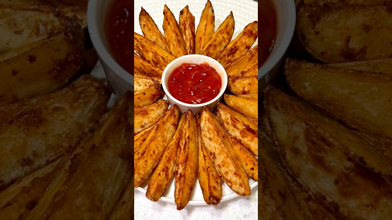 EASY Potato Wedges Recipe #potatowedgesrecipe #potatosnacks #easyrecipe #crispypotatowedges #quick