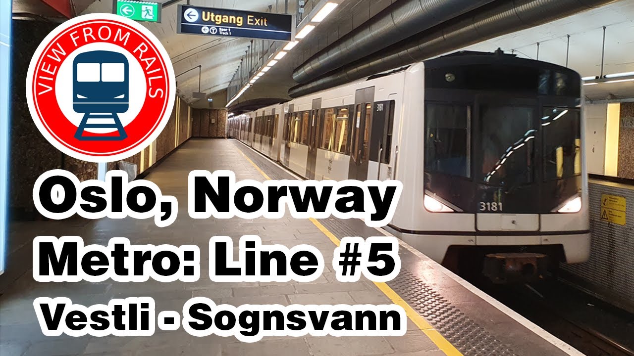 OSLO NORWAY METRO GUIDE LINE #5 VESTLI - SOGNSVANN | METRO VIRTUAL RIDE VIEW FROM RAILS