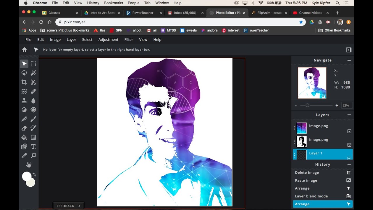 Stencil Portrait Effect in Pixlr
