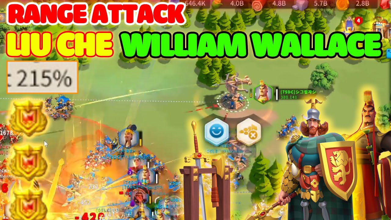 Rise of Kingdoms First Time Liu Che & William Wallace Range Attack - V Formation is Good
