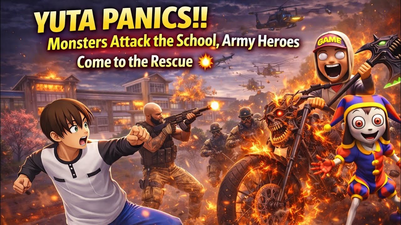 YUTA PANICS!! Monsters Attack the School, Army Heroes Come to the Rescue 🔥