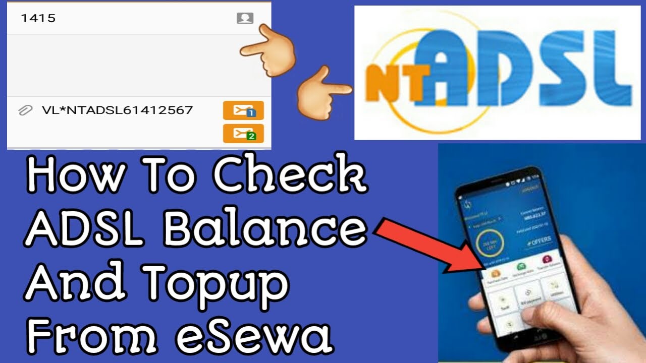 How to check ADSL Balance and topup from eSewa