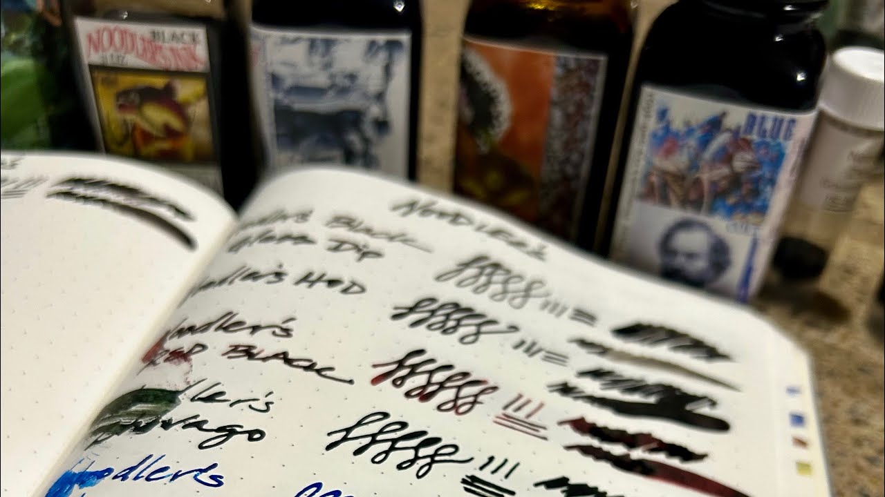 A bunch of Noodler’s inks - comparison