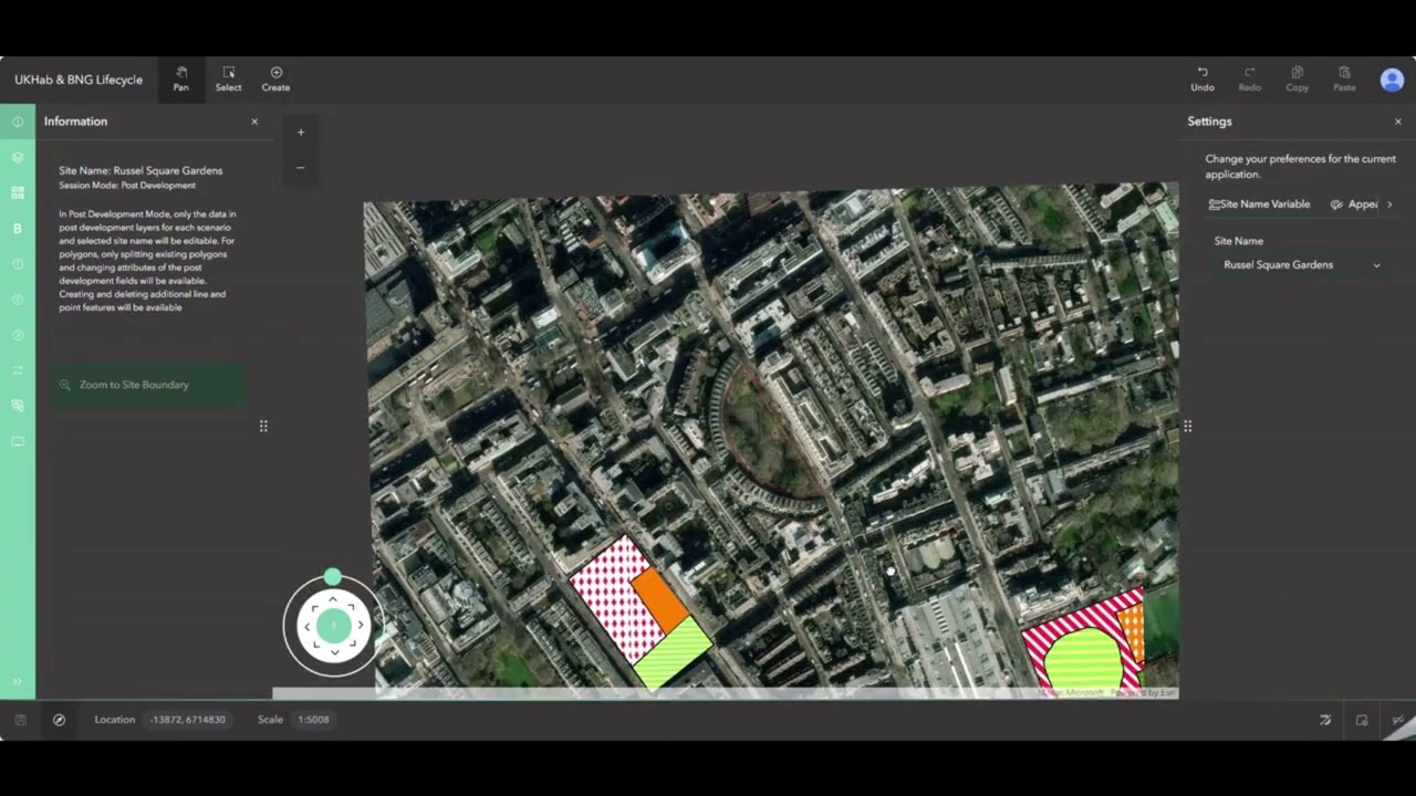 Changing between red line boundaries for BNG