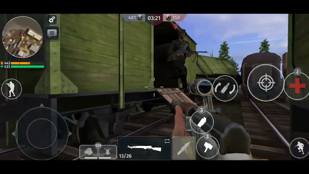 WW_2. Режим Командный бой. Карта Станция. #автошот #втораямировая #мобильнаяигра #снайперы 