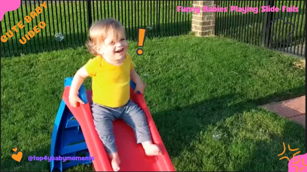 Funny Babies Playing Slide Fails: Cute Baby Video - TOP4Y Baby Moments