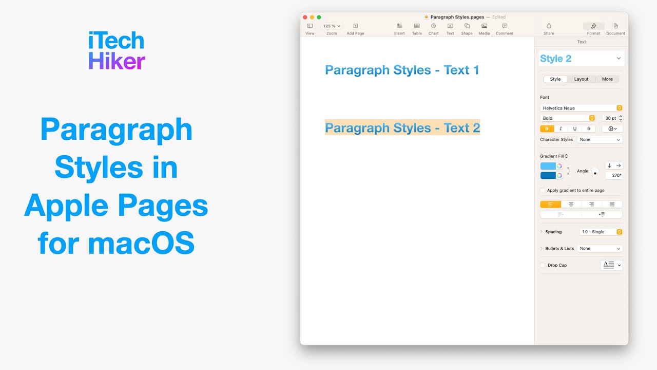 Paragraph Styles in Apple Pages for macOS