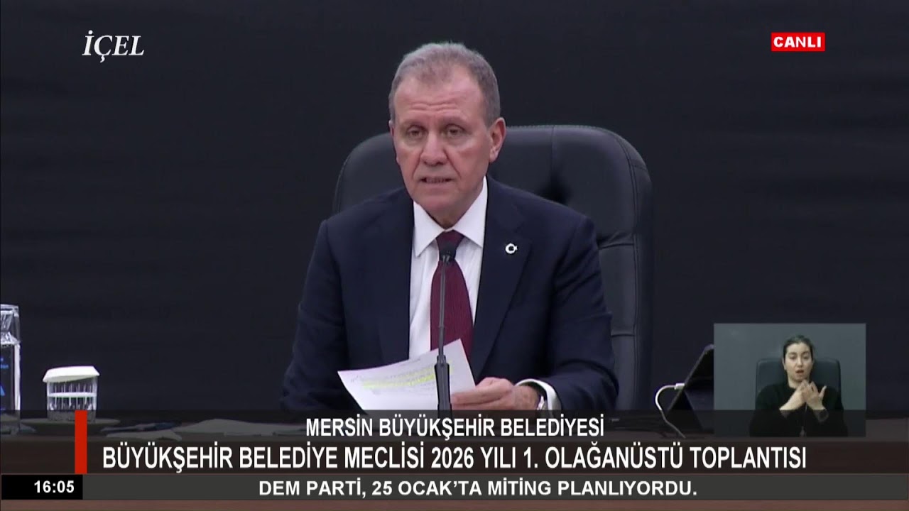 #Canlı 23.01.2026 Mersin Büyükşehir Belediyesi – 2026 Yılı 1. Olağanüstü Meclis Toplantısı