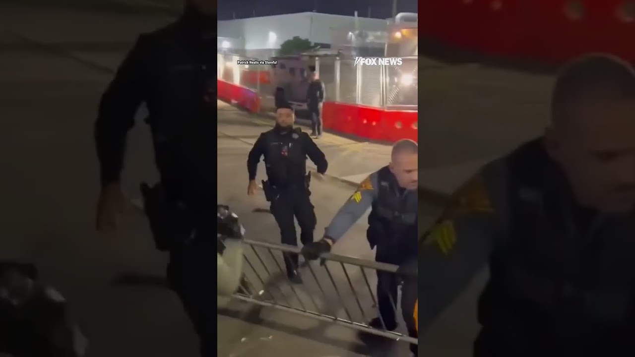 Police HOLD OFF anti-ICE agitators in New Jersey #foxnews #news #shorts #police #protest