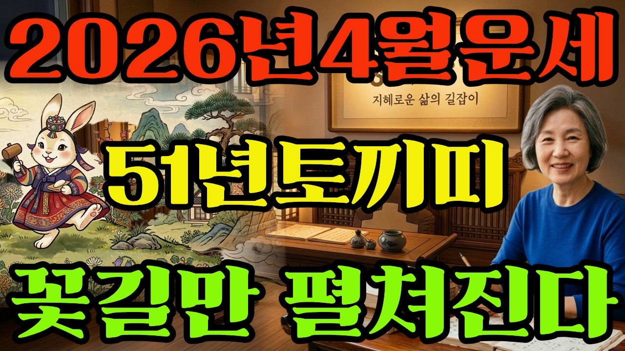[51년토끼띠4월운세]꽃길만펼쳐진다!!1951년신묘생토끼띠26년4월운세